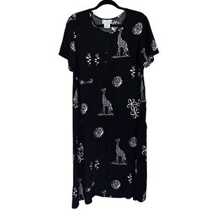 Desert Shores Medium Midi Dress with White Giraffe Print, soft lightweight